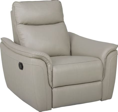 Naples Light Gray Leather Recliner | Leather recliner, Reclining ...