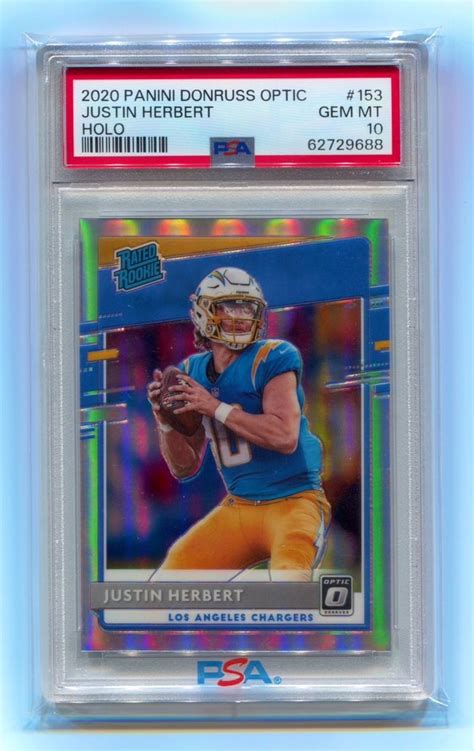 2020 Donruss Optic Justin Herbert Holo RC Rated Rookie PSA 10 153 MySlabs