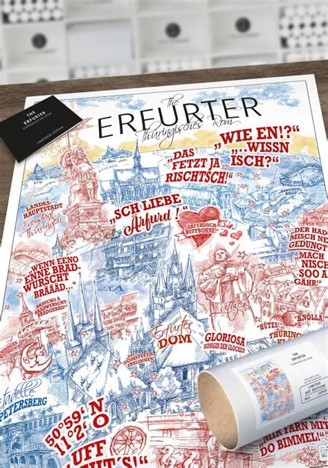 Erfurt Poster The Erfurter Limitierter Kunstdruck Gezeichnet Von