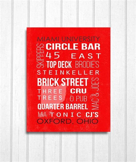 Oxford Ohio Bars Miami University Print By Mayagracedesigns Love And