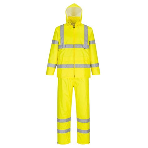 Ensemble de pluie enroulable haute visibilité Jaune H448 Ensemble