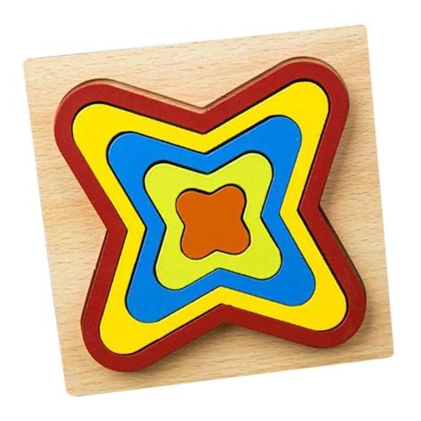 Puzzle Géométrique Montessori en Bois Jouets Educatifs de Montessori d