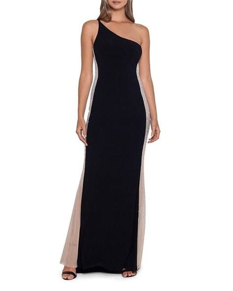 Xscape One Shoulder Beaded Gown In Black Lyst