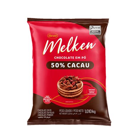 Cacau em pó 50 chocolate Harald Melken 1 01kg Embaleme