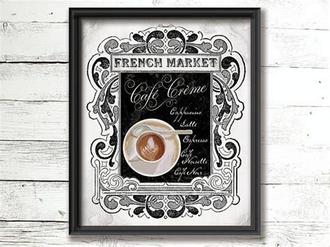 French Market Coffee Cafe wall art printable sign Espresso Coffee Bar ...