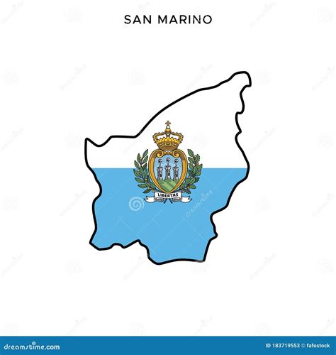 Mapa Y Bandera De San Marino Patrón De Diseño Vectorial Con Trazo