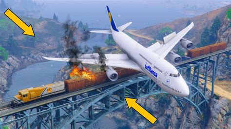 Emergency Crash Landing After Collision With A Train In Gta Plane