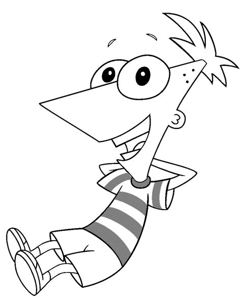 Feliz Phineas Para Colorear Imprimir E Dibujar Coloringonly