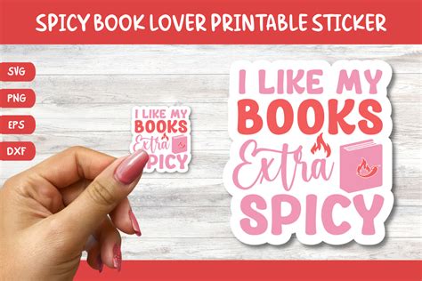 Printable Spicy Book Lover Sticker 12 Graphic By Sundiva Design