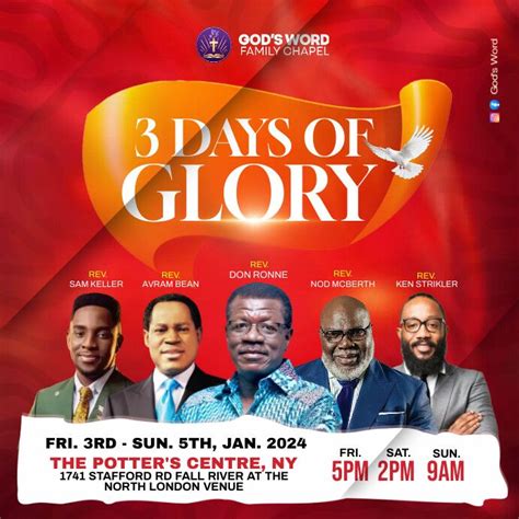 Days Of Glory Church Flyer In Church Poster Church Graphic