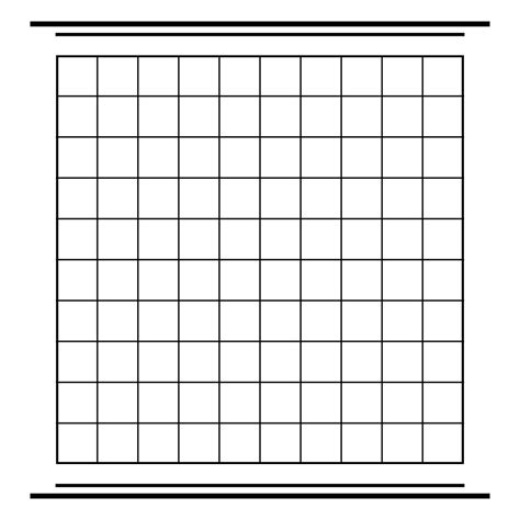 Printable Blank 100 Square Grid