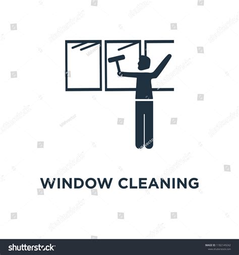 Window Cleaning Icon Black Filled Vector Vector De Stock Libre De Regalías 1182149242