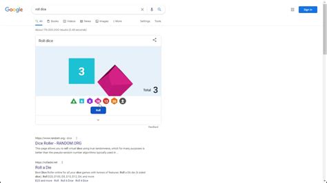 ️ Roll a Die or Roll Dice - Google Easter Egg