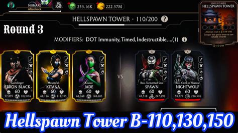 Hellspawn Tower Boss Battle 110 130 And 150 Fight Reward Mk Mobile