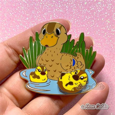 Mama Duck And Spinning Duckling Hard Enamel Pin Momma Duck Etsy Hard