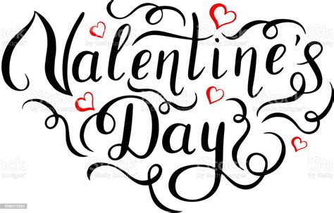 Happy Valentines Day Handwritten Lettering Stock Illustration