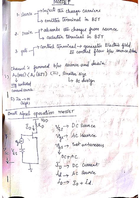 Mosfet Analog Notes Analog Electronic Circuits Aec Studocu