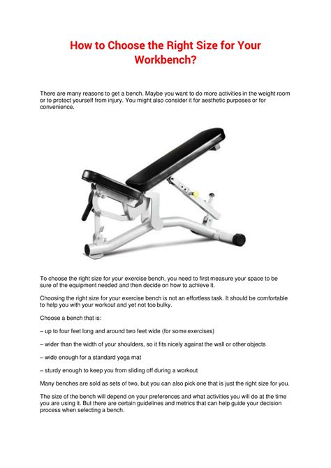 Ppt How To Choose The Right Size For Your Workbench Converted