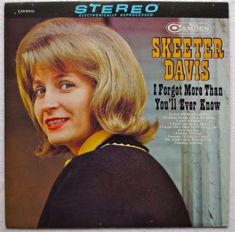 Skeeter Davis 1964 I Forgot More Than Youll Ever Know 1960s Vintage