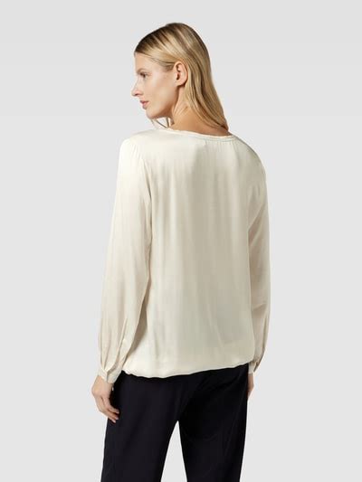 Milano Italy Bluse Mit V Ausschnitt Beige Online Kaufen