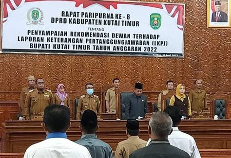 Rapat Paripurna Laporan Pansus LKPj Bupati Kutim TA 2022 Dipimpin Ketua