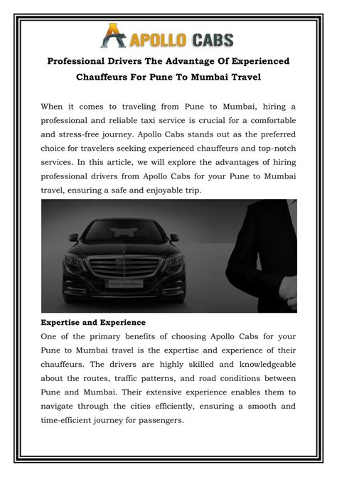 Ppt Professional Drivers The Advantage Of Experienced Chauffeurs For