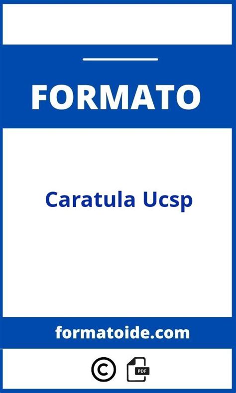 Formato De Caratula Ucsp WORD PDF Modelo