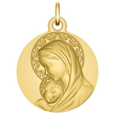 Médaille Vierge à l enfant Or jaune 18ct sur PremierCadeau