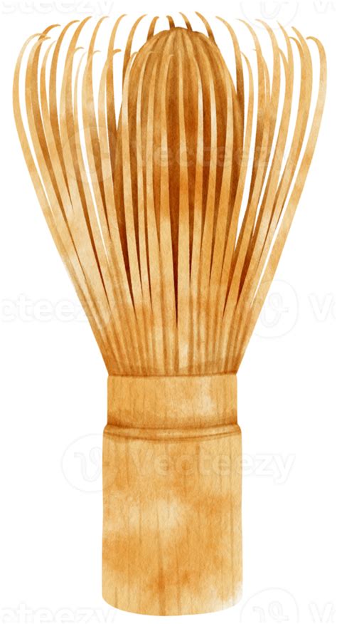 Bamboo Matcha Whisk Watercolor Illustration 9660661 Png