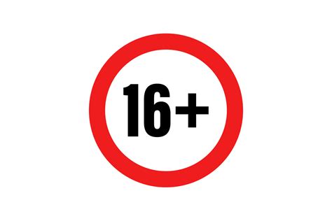 16 Plus Age Restriction Sign Vector Illustration 7978649 Vector Art