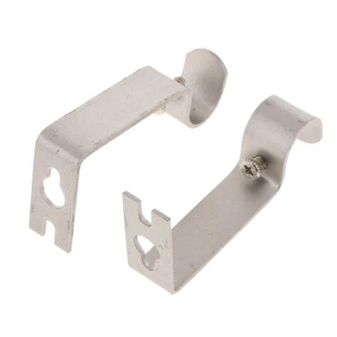 Supports Fixation Murale pour Tringle à Rideau Réglable 2x argent