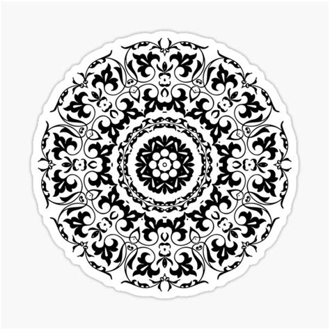 Black And White Mandala Sticker For Sale By Passie Redbubble