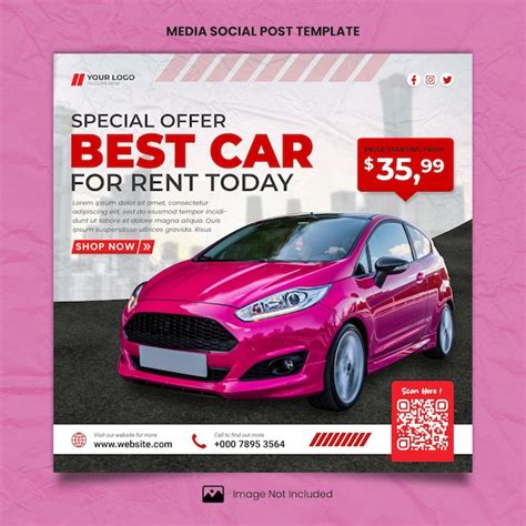 Premium Psd Luxury Car For Rent Media Social Post Template