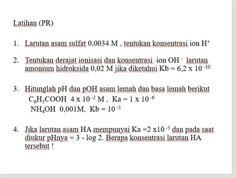 Penyelesaian Soal Kimia Asam Basa Kelas Xi Semester 2 Calon Cendekiawan