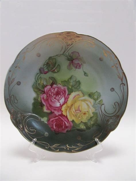 Vintage Ct Germany 12 Decorative Plate Antique Rose Etsy Plate