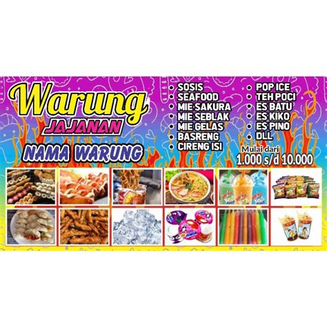 Jual Spanduk Warung Spanduk Aneka Jajanan Aneka Sosis Indonesia