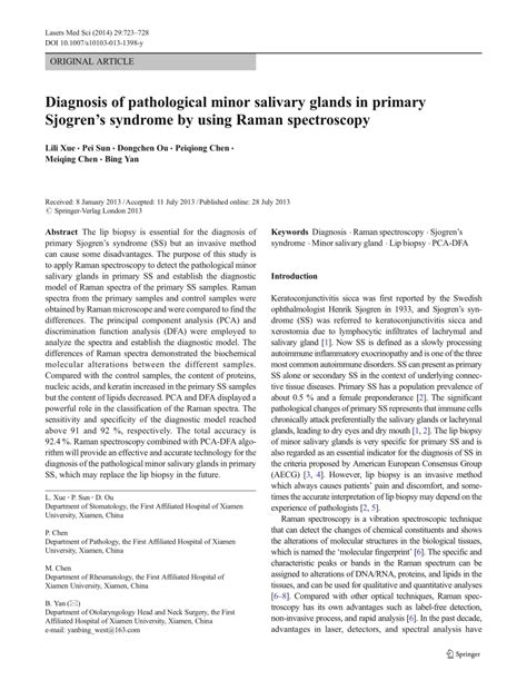 Pdf Diagnosis Of Pathological Minor Salivary Glands In Primary Sjogrens Syndrome By Using