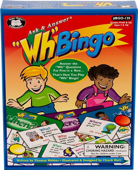 Super Duper Publications Ask Answer Wh Bingo Board Game