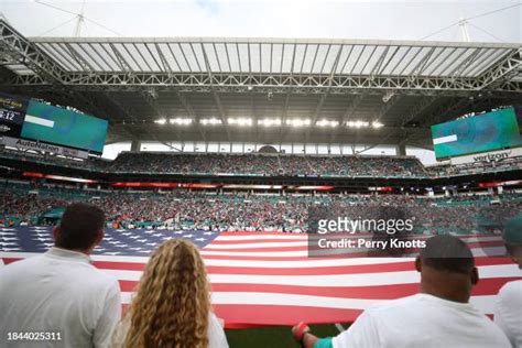 Miami Dolphins National Anthem Photos And Premium High Res Pictures