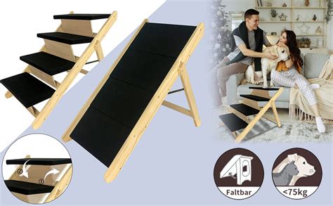 ACXIN 2 In1 Haustiertreppe Hunderampe Hundetreppe Auto Klappbar Rampe