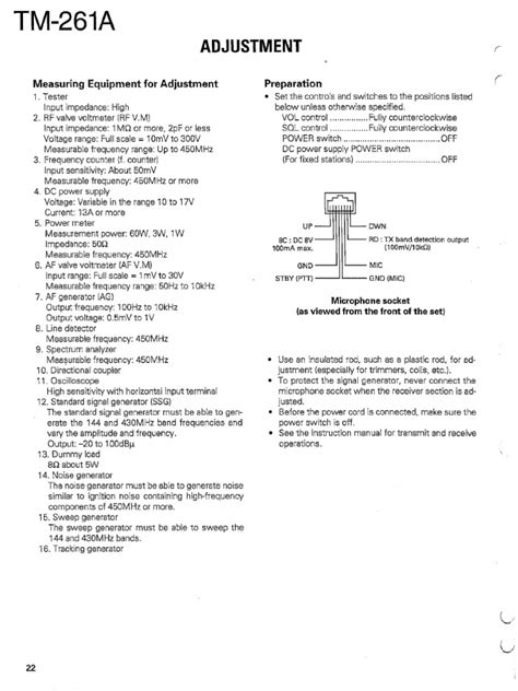 Kenwood Tm-261a SCH Adjust | PDF