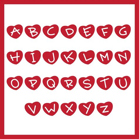 Heart Letters A Z Free Pdf Printables Printablee