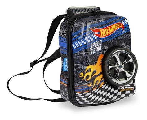 Kit Mochila Hot Wheels D Muscle D Rodinhas Lancheira Maxtoy