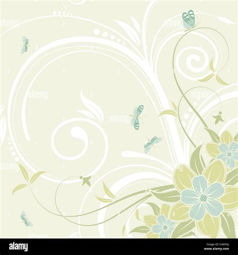 Flower Frame With Butterfly Element For Design Vector Illustration