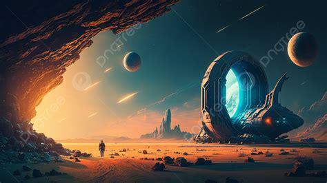 Fondo Futurista De Nave Espacial De Ciencia Ficción Astronave Futuro Ciencia Ficción Imagen