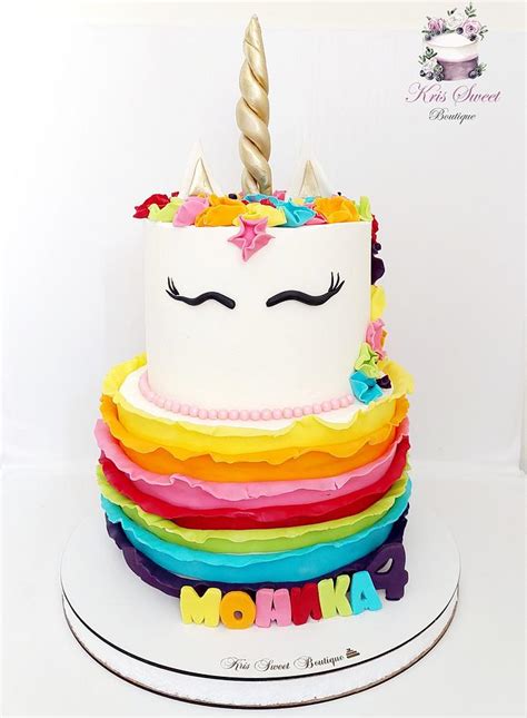 Rainbow Unicorn Decorated Cake By Kristina Mineva CakesDecor