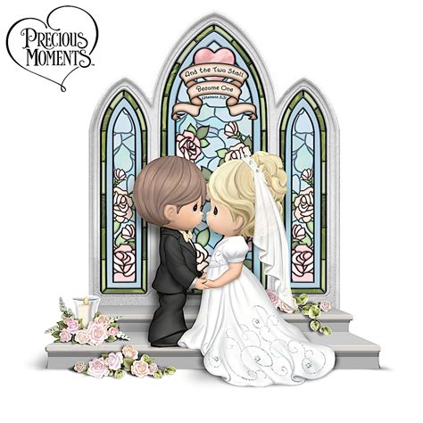 Precious Moments Illuminated Porcelain Wedding Figurine Adorned With 12