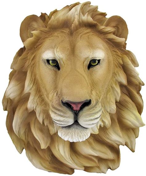 Dwk Gold Lion Head Wall Mounted Faux Taxidermy Animal Bust African