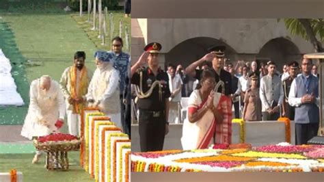 Gandhi Jayanti Pm Modi And President Droupadi Murmu Pays Homage