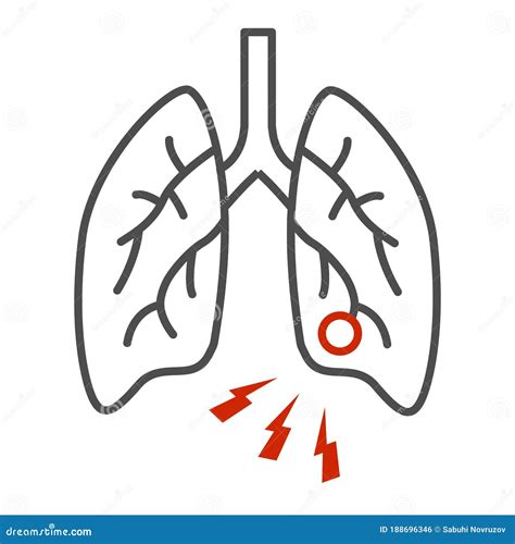 Lung Infection Thin Line Icon Health Problems Concept Pneumonia Sign